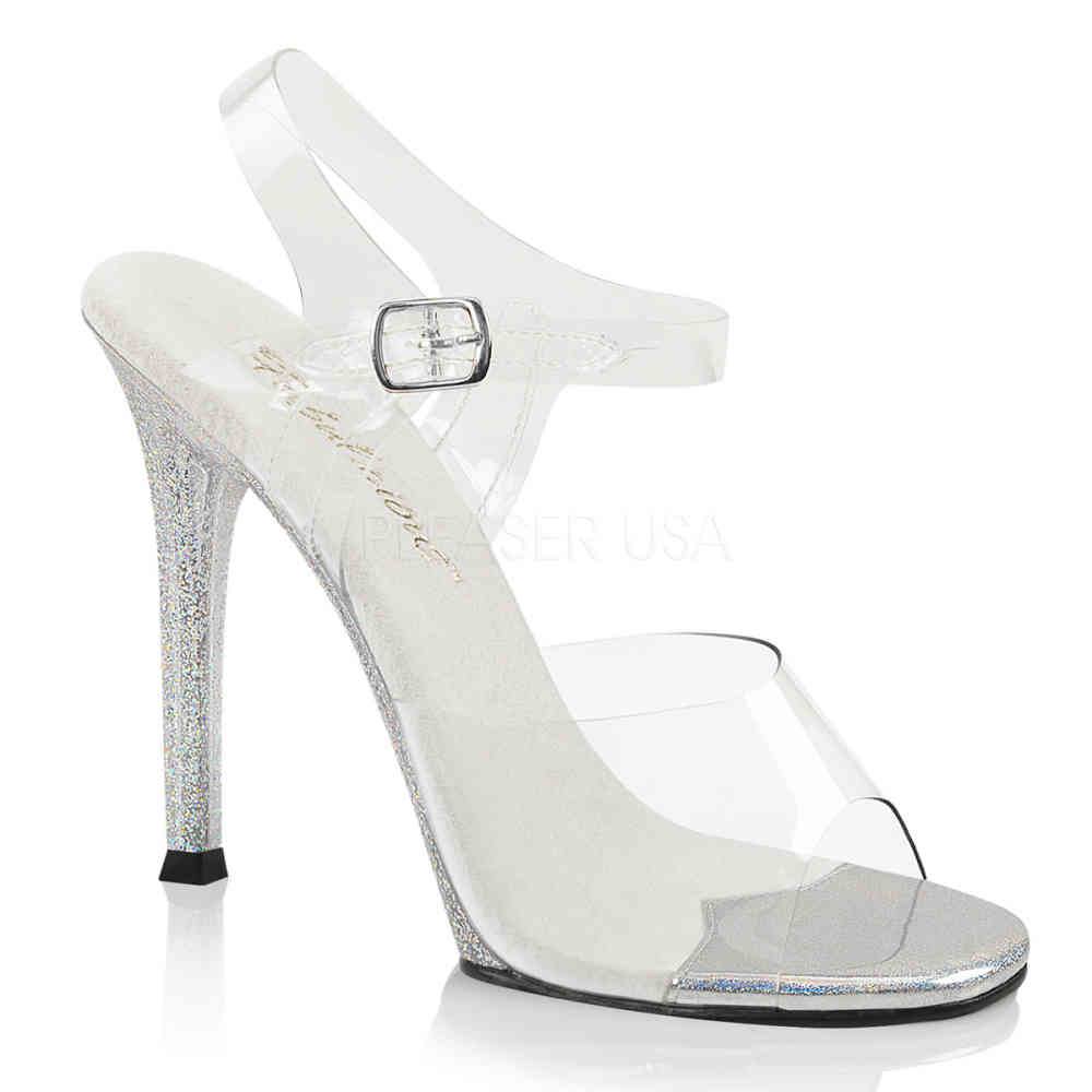 Fabulicious - GALA08MG Sandale à bride à la cheville - Couleur argent/Transparent Product image